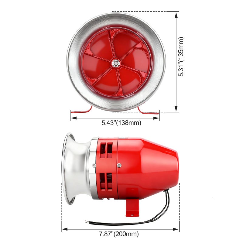 Baomain MS-390 24V DC 3.1A Motor Siren - 125dB Industrial Alarm with Metal Housing for Security Systems & Emergency Alerts - Image 2