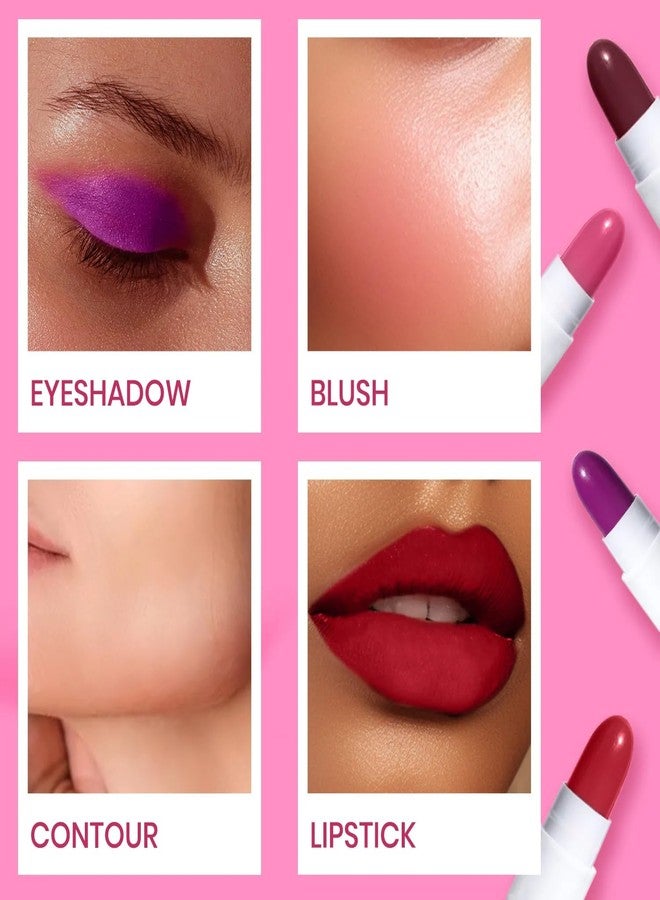 NY Bae 12 in 1 Mini Lip Kit - Everyday Empress 02, (14.4g) | Red & Nude Lipsticks, Crayons, Cheek Tint & Blush Palette | All-in-One Makeup Kit for Daily Glam Look - Image 5