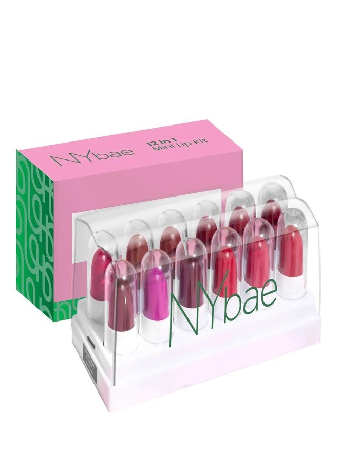 NY Bae 12 in 1 Mini Lip Kit - Everyday Empress 02, (14.4g) | Red & Nude Lipsticks, Crayons, Cheek Tint & Blush Palette | All-in-One Makeup Kit for Daily Glam Look - Image 1