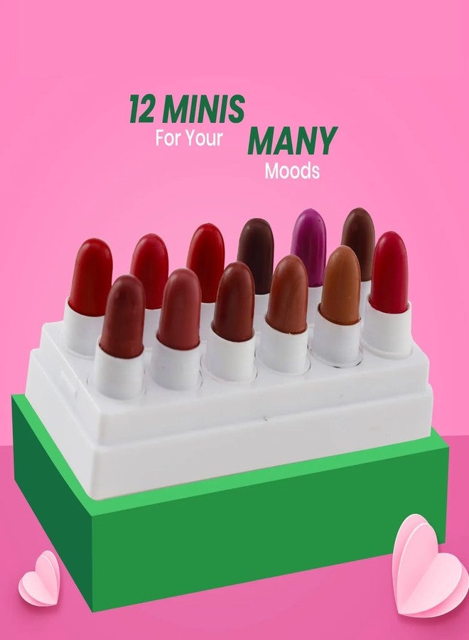 NY Bae 12 in 1 Mini Lip Kit - Everyday Empress 02, (14.4g) | Red & Nude Lipsticks, Crayons, Cheek Tint & Blush Palette | All-in-One Makeup Kit for Daily Glam Look - Image 2
