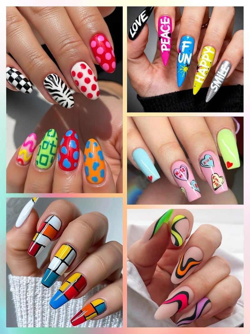 Purfex 12-Color Nail Art Pen Set, 3D Nail Color Brushes Markers,Quick-Dry Nail Color Pen Dotting and Liner Brushes for DIY Nail Designs, Home and Salon Manicure - Image 4