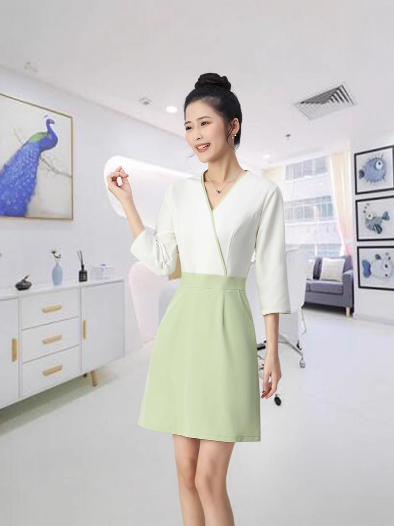 2024 Autumn New Beauty Salon Overalls Female Beautician Skin Management Spa Health Salon Simple Temperament Outfit - Image 4