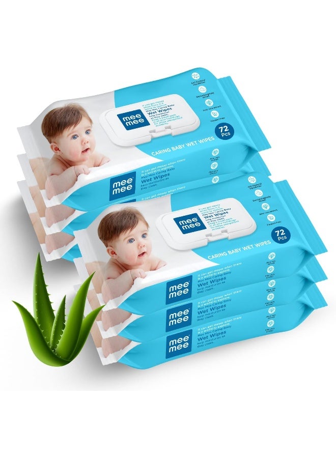 Mee Mee Soft Gentle Baby Wet Wipes (72 Wipes) Pack of 6 - Image 1