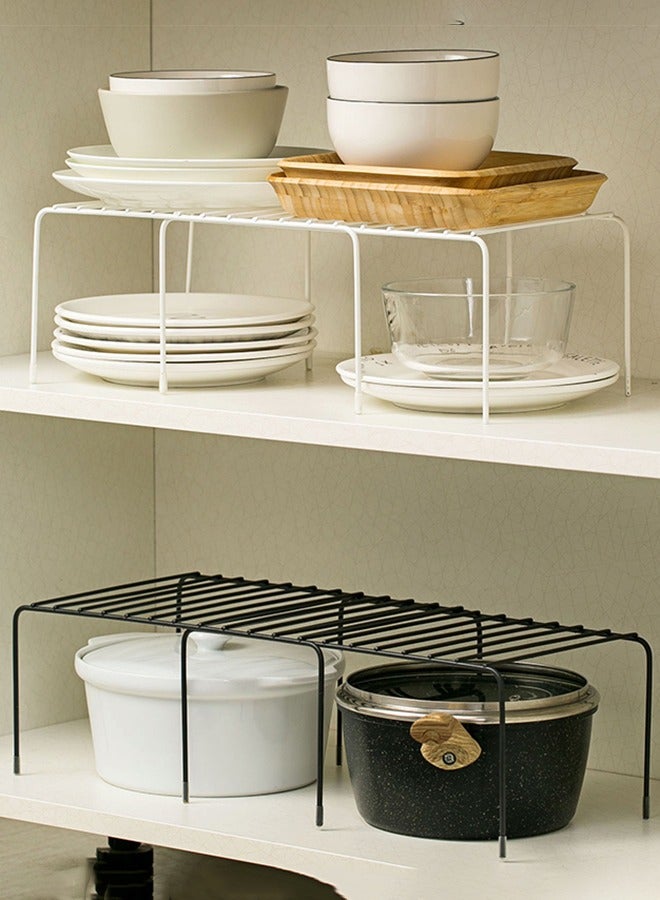 هايدو 2 رفوف تخزين قابلة للتوسيع ، ورفوف التوابل مجموعة واحدة 2 رفوف المطبخ أعلى الجدول منظم ، ورفوف مجلس الوزراء منظم رفوف التخزين رفع الفضاء ، ورفوف مجلس الوزراء الغذاء لتنظيم الأسرة والتخزين ( أبيض وأسود ) - Image 1