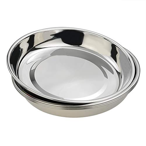 Eagrye 4-Pack Stainless Steel Dinner Plates Dish, Round Plate - Image 1