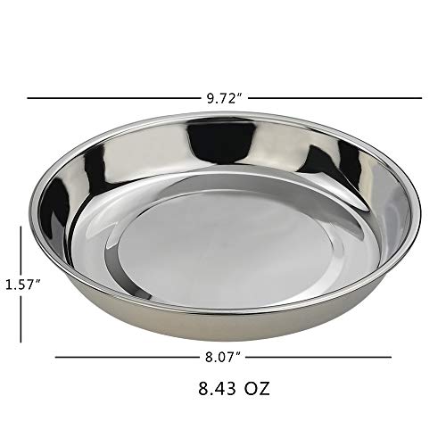 Eagrye 4-Pack Stainless Steel Dinner Plates Dish, Round Plate - Image 2