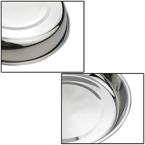 Eagrye 4-Pack Stainless Steel Dinner Plates Dish, Round Plate - Image 3
