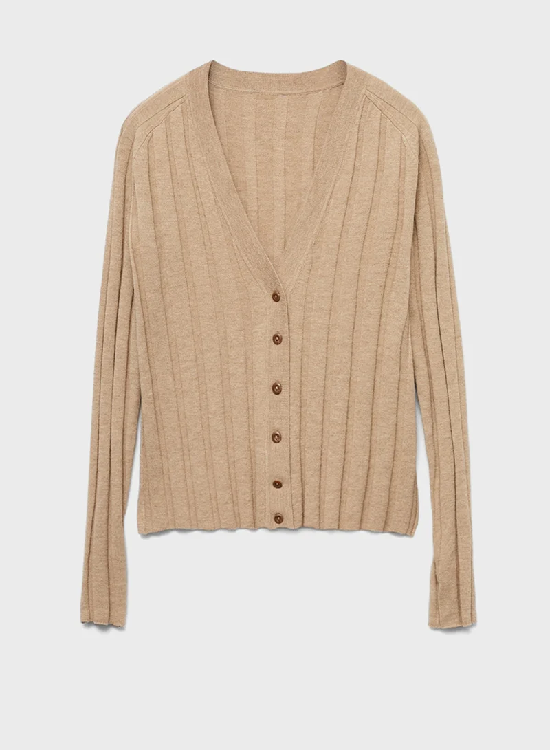 MANGO Button Knit Cardigan