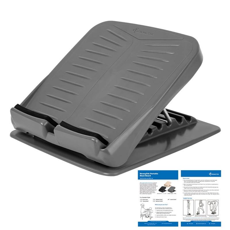 StrongTek StrongTek Plastic Calf Stretch Board Slant Board for Stretching 5Level Adjustable Incline Durable ABS Material NonSlip Surface for Physical Therapy Flexibility Training