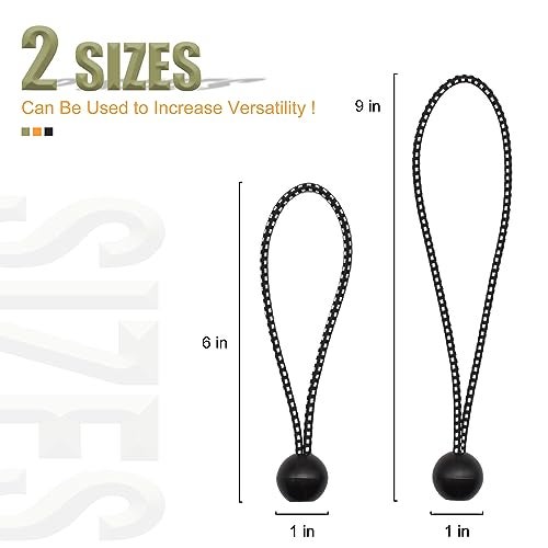 Aegero 30 Pack Ball Bungee Cord, 6 Inch Heavy Duty Bungie Cord Balls Canopy Tarp Tie Down Bungee Balls for Camping, Tents, Cargo,Holding Wire and Hoses, Patio Umbrellas, Awning (Black) - Image 3