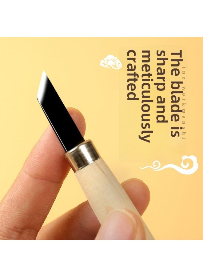 WOODPECKER Carving Knife Stone Wood Carving Knife 123/4/5/6 Series Set Seal Cutting Seal Study Four Treasures - Image 3