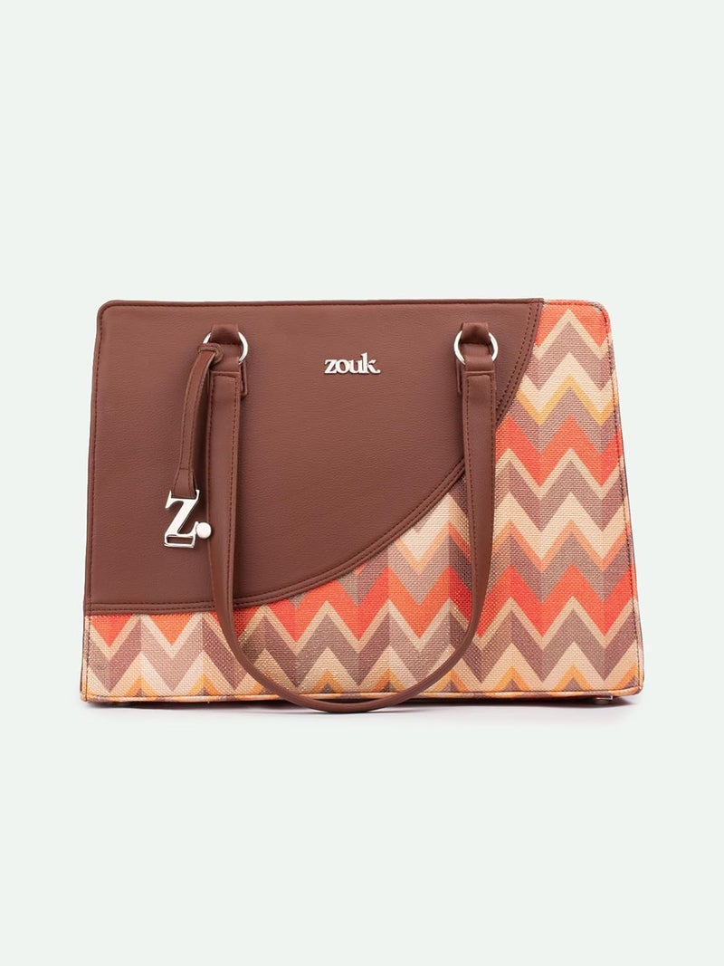 ZOUK حقيبة نسائية أساسية للمكتب | جوت | حقيبة توت مصنوعة يدويًا من الجلد النباتي مع حزام كتف مزدوج - Image 4