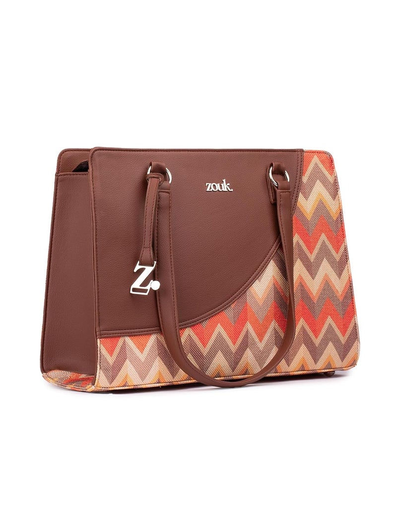 ZOUK حقيبة نسائية أساسية للمكتب | جوت | حقيبة توت مصنوعة يدويًا من الجلد النباتي مع حزام كتف مزدوج - Image 1