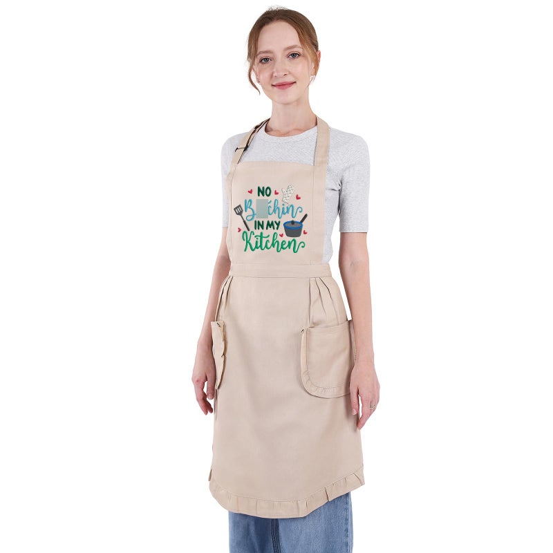 Fairy's Gift Funny Cooking Aprons for Women, Cute Embroidered Womens Kitchen Apron with Pockets for Cooking Baking - Fun Mothers Day, Birthday, Baking Gifts for Mom Wife Grandma Baker Daughter Chef - Image 5