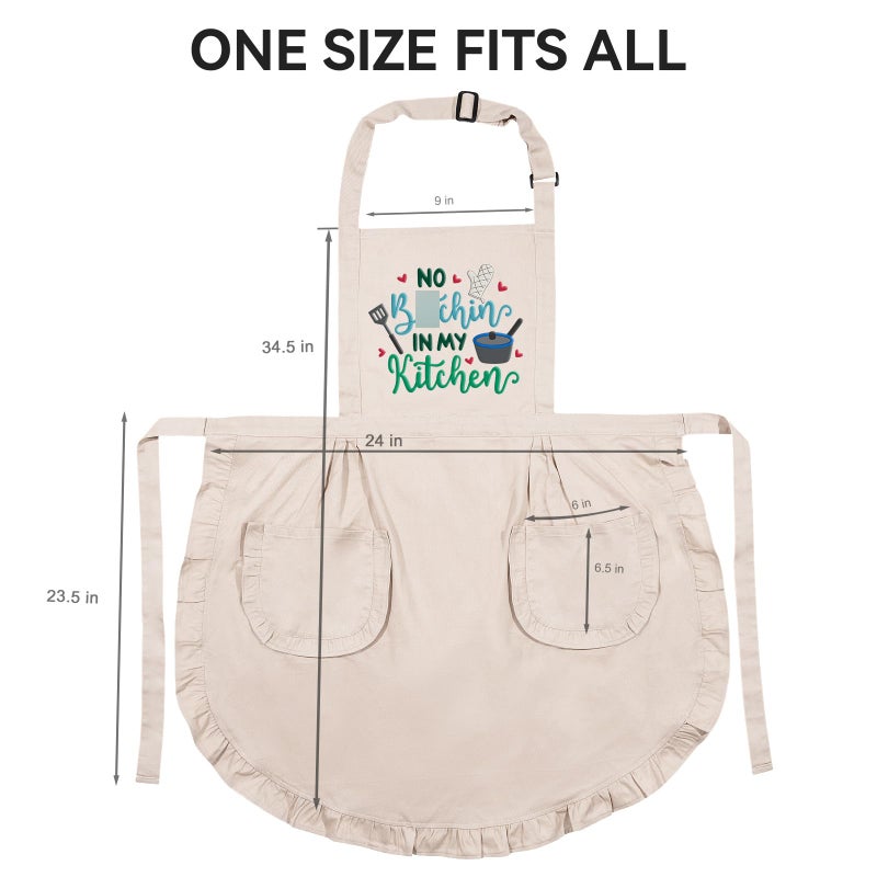 Fairy's Gift Funny Cooking Aprons for Women, Cute Embroidered Womens Kitchen Apron with Pockets for Cooking Baking - Fun Mothers Day, Birthday, Baking Gifts for Mom Wife Grandma Baker Daughter Chef - Image 3