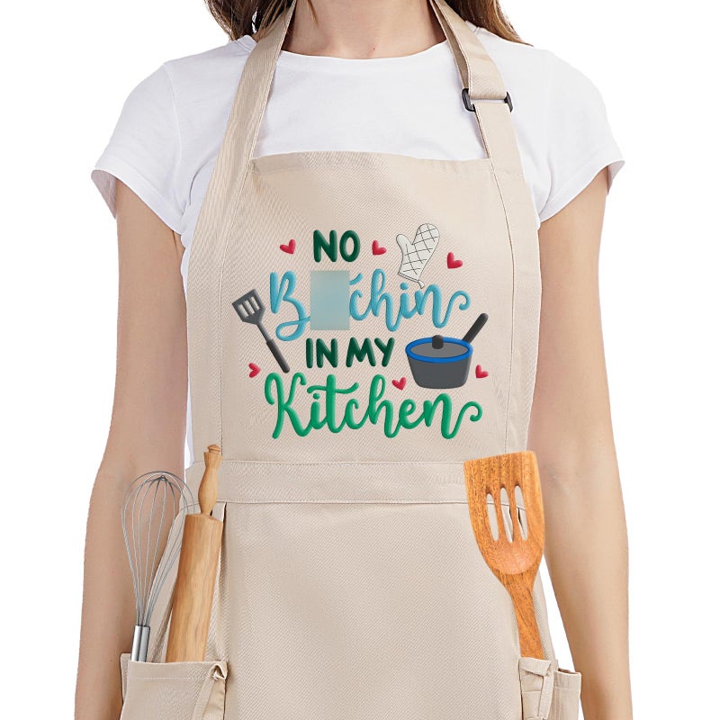 Fairy's Gift Funny Cooking Aprons for Women, Cute Embroidered Womens Kitchen Apron with Pockets for Cooking Baking - Fun Mothers Day, Birthday, Baking Gifts for Mom Wife Grandma Baker Daughter Chef - Image 1