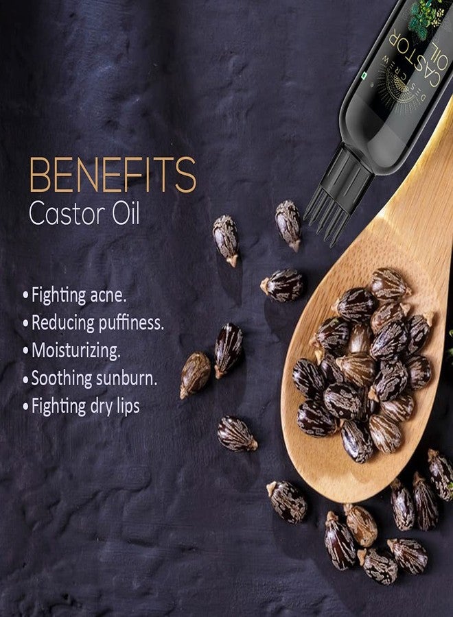 Desicrew Cold-Pressed Castor Oil & Rosemary Hair Oil in Combo - Moisturizing & Healing, For Skin, Hair Care, Eyelashes (100 ml + 100 ml) With Applicator - Image 4
