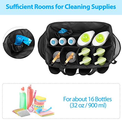 HODRANT Extra-Large Cleaning Caddy, Organizer with Handles for Cleaning Tools & Products Storage, Large Capacity Tote Bag for Car, Home & Housekeeping Work, Gray - Image 2