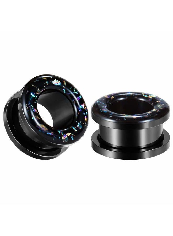 TBOSEN 6PCS Set Black Fashion Screw Fit Ear Tunnels Plugs Gauges Stainless Steel Expander Stretcher Piercing Jewelry 0g-1" in 8mm-25mm, Stone, sandstone, - Image 4