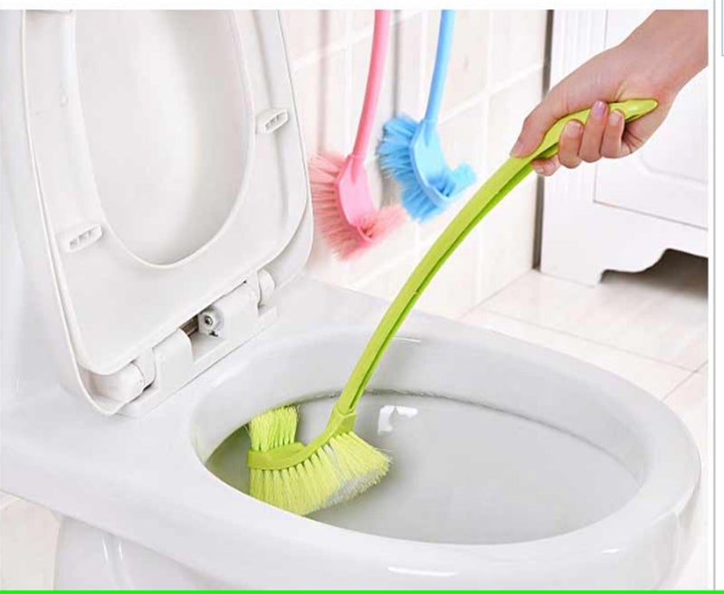 MosQuick® Double Sided Bathroom Cleaner Brush Long Handle, Commode Cleaning Brush Bathroom Cleaning Accessories Toilet Brush Toilet Cleaning Brush Bathroom Cleaner Brush Bathroom Cleaning Brush - Image 1