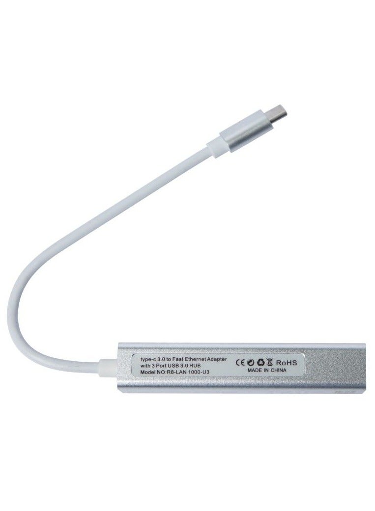 2B (CV568) Type-C - 3 USB 3.0 Ports HUB with Ethernet Adapter - Image 2