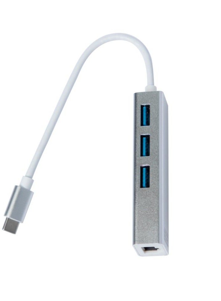 2B (CV568) Type-C - 3 USB 3.0 Ports HUB with Ethernet Adapter - Image 3