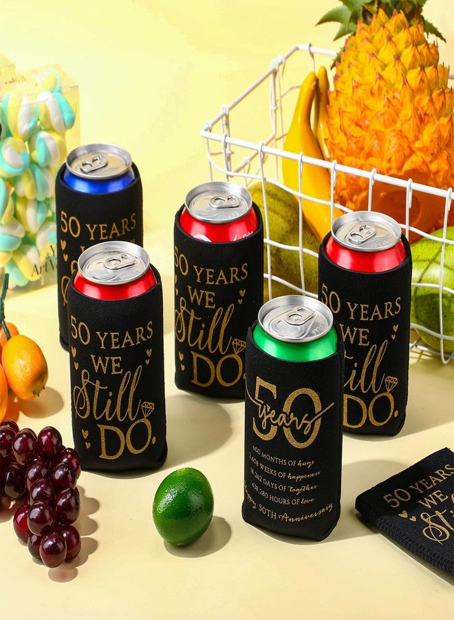 Funnymoom مجموعة Funnymoom من 25 قطعة من أغطية علب المشروبات للاحتفال بالذكرى الخمسين، هدية مثالية للضيوف. أغطية تبريد من النيوبرين لحفلات أعياد الميلاد، هدية رائعة لحفلات أعياد الميلاد الخمسين، هدايا زفاف للنساء والرجال. - Image 3