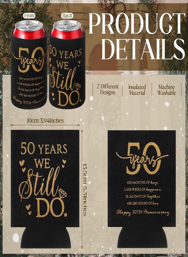 Funnymoom مجموعة Funnymoom من 25 قطعة من أغطية علب المشروبات للاحتفال بالذكرى الخمسين، هدية مثالية للضيوف. أغطية تبريد من النيوبرين لحفلات أعياد الميلاد، هدية رائعة لحفلات أعياد الميلاد الخمسين، هدايا زفاف للنساء والرجال. - Image 2