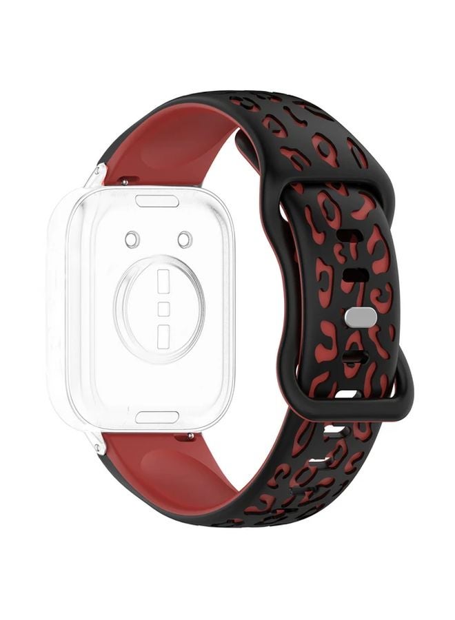 Black Red Silicone Leopard Pattern Watch Band 22mm Sport Strap for Amazfit GTR Huawei Xiaomi - Image 1