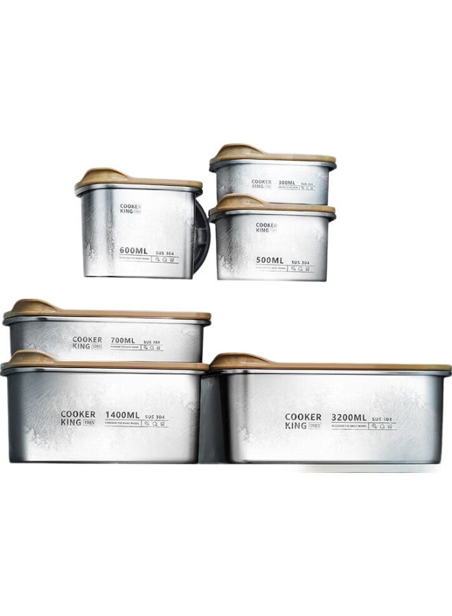 COOKER KING Chuidahuang 304 Stainless Steel Food Storage Container, Vacuum-Sealed Fresh-Keeping Airtight Storage Box Lunch Box 3200Ml - Image 2