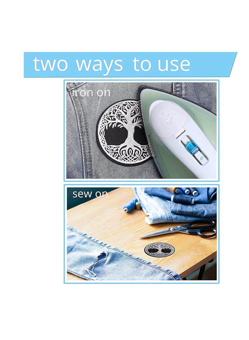 SYOSI Tree of Life Embroidered Patch Applique Badge Iron on /Sew on Patches Emblem Patch DIY Accessories Perfect for Clothes Dress Hat Jeans 2 pcs - Image 2