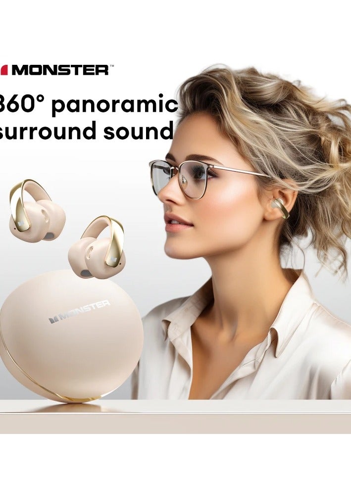 MONSTER - XKT30 - Clip-On Wireless Earbuds With Noise Cancellation - Beige - Image 1