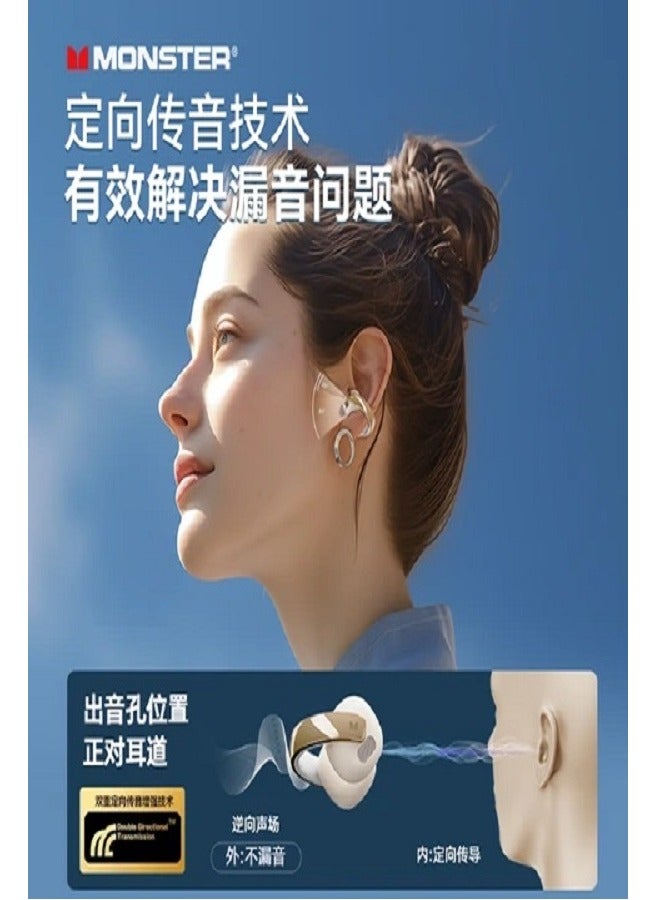 MONSTER - XKT30 - Clip-On Wireless Earbuds With Noise Cancellation - Beige - Image 3