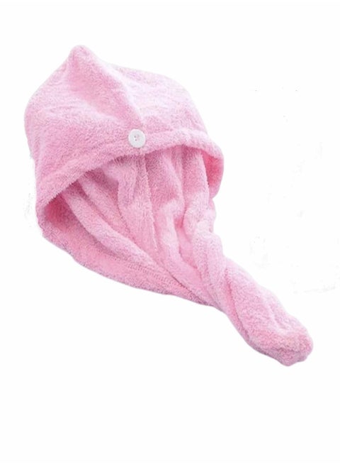 Microfiber hair cap with button wrap design - 1 piece - color may vary