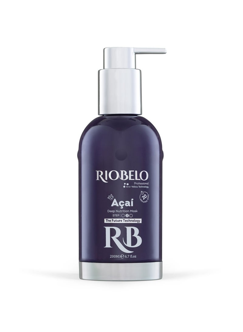 RIOBELO Hair Protein, Açaí Protein Treatment for Hair, Brazilian Protein Hair Kit for Blond & Dyed Hair by RIOBELO Professional Real, 200ml - 3 Steps Home Care Kit - Image 3