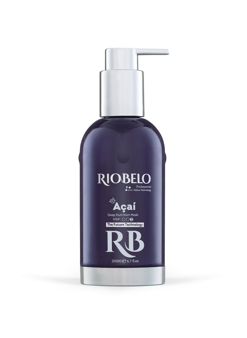RIOBELO Hair Protein, Açaí Protein Treatment for Hair, Brazilian Protein Hair Kit for Blond & Dyed Hair by RIOBELO Professional Real, 200ml - 3 Steps Home Care Kit - Image 4