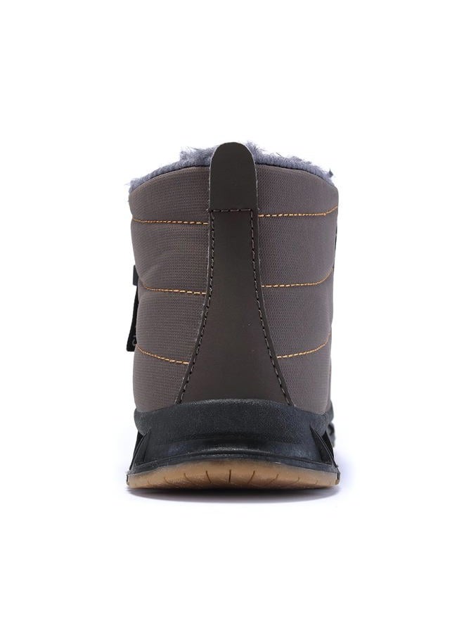 Jakcuz Women Winter Snow Boots Zip Up Fur Lined Warm Ankle Boot Outdoor Anti-slip Waterproof Comfortable Short Boot, Grey, 9 Wide - Image 5