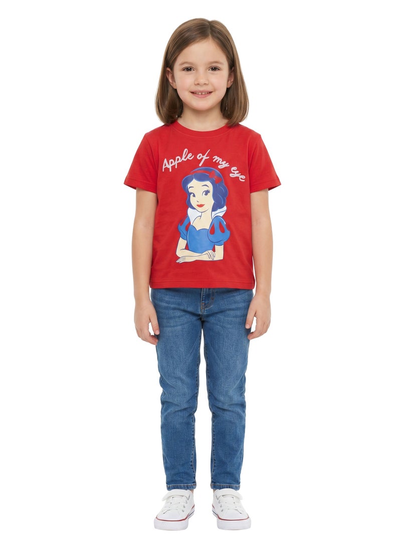 Disney Snow White Toddler Girls’ Oversized Drop Shoulder T-Shirt – Cute Casual Relaxed Fit Tee - Image 4