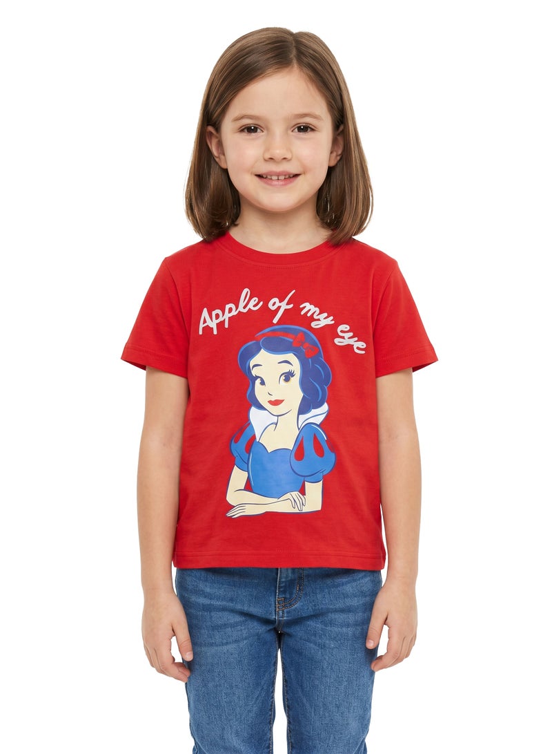 Disney Snow White Toddler Girls’ Oversized Drop Shoulder T-Shirt – Cute Casual Relaxed Fit Tee - Image 1