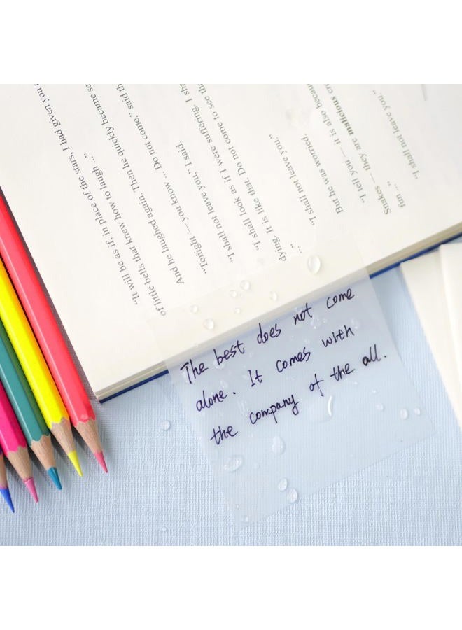 ENLUOM Transparent Sticky Notes - 3x3 inch Clear Sticky Notes Waterproof Self-Adhesive Translucent Sticky Note Pads for Books Annotation, See Through Sticky Notes for School & Office (200 Sheets) - Image 3