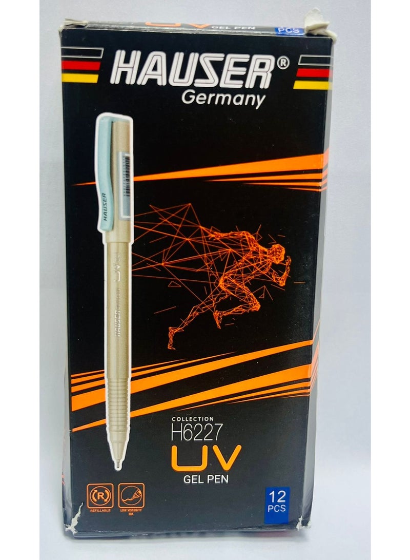 Hauser Germany 12 قطعة قلم جيل هاوزر بالأشعة فوق البنفسجية باللون الأزرق - Image 2