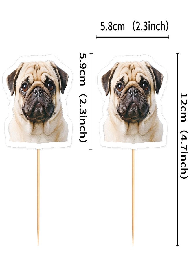 Ercadio 24 Pcs Pet Dog Cupcake Toppers Dog Themed Birthday Party Supplies Cute Pugs Puppy Birthday Party Baby Shower Party Cake Decorations - Image 2