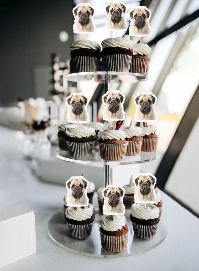 Ercadio 24 Pcs Pet Dog Cupcake Toppers Dog Themed Birthday Party Supplies Cute Pugs Puppy Birthday Party Baby Shower Party Cake Decorations - Image 5
