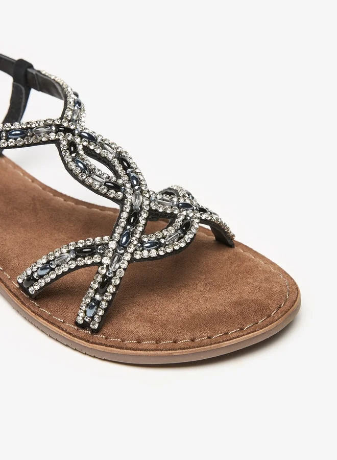 Celeste Women's Embellished Sandals with Buckle Closure