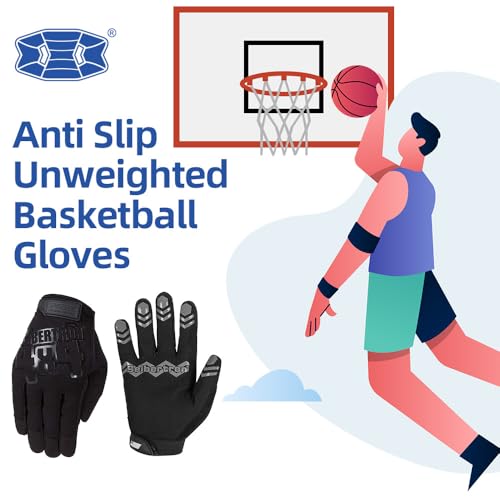 Seibertron Anti Slip Basketball Gloves - Unweighted Ball Handling Gloves for Training or Driving Black Youth L - Image 3