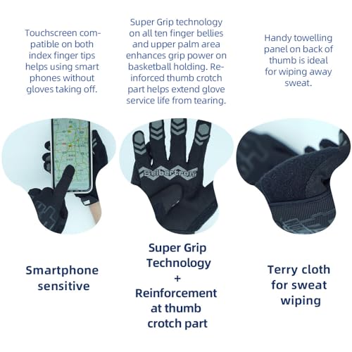 Seibertron Anti Slip Basketball Gloves - Unweighted Ball Handling Gloves for Training or Driving Black Youth L - Image 5