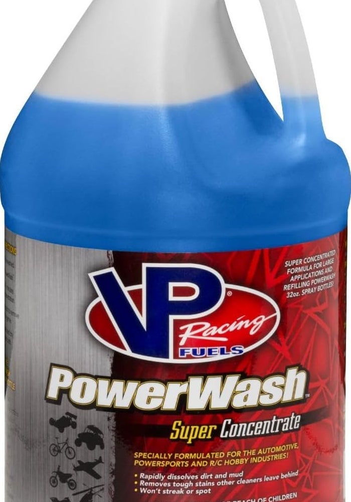 VP Racing Fuels M10011 PowerWash سوبر مركّز لإزالة البقع الصعبة مصمم لتطبيقات السيارات ورياضة المحركات وهوايات التحكم عن بعد جالون