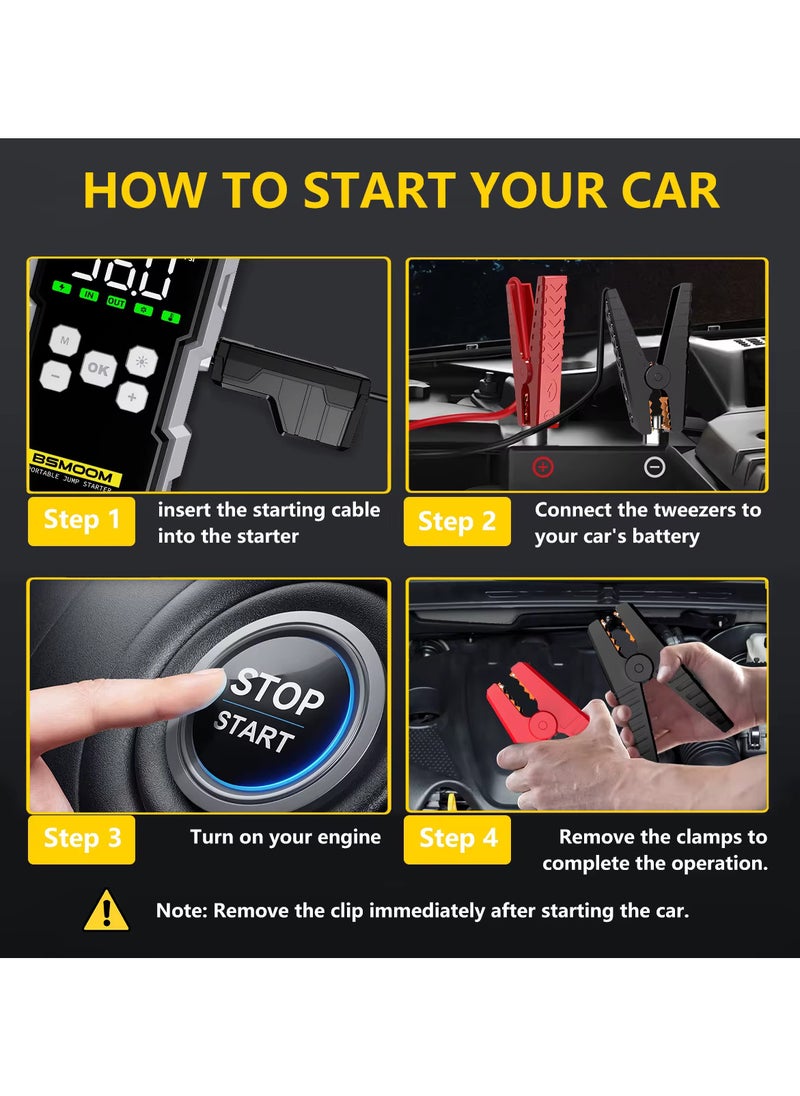 Generic - 4 in 1 Car jump starter 21800mAh 12V Power Bank Type C USB Charger Flashlight 150 PSI Air Compressor Peak Current 6000A - Image 1