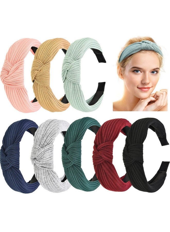 Maxdot 8 Pieces Headbands For Women Knotted Wide Headbands Knotted Wide Turban Headband Cross Knot Hair Bands Elastic Hair Accessories For Women And Girls - Image 2