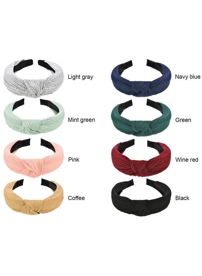 Maxdot 8 Pieces Headbands For Women Knotted Wide Headbands Knotted Wide Turban Headband Cross Knot Hair Bands Elastic Hair Accessories For Women And Girls - Image 3